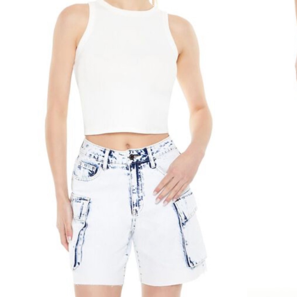 Acid Wash Cargo Bermuda Short